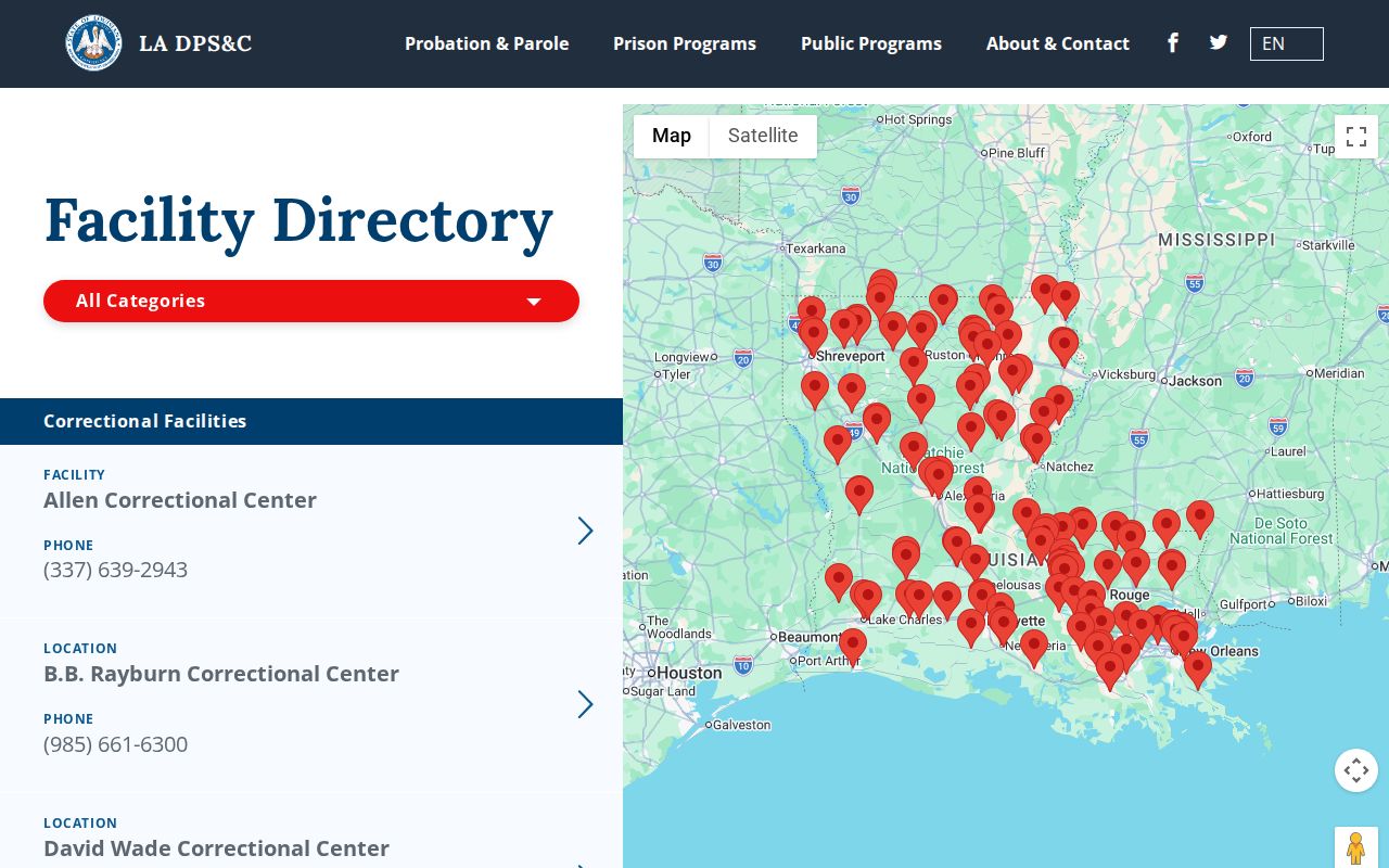 Bayou Dorcheat Correctional Center release and Louisiana facility directory